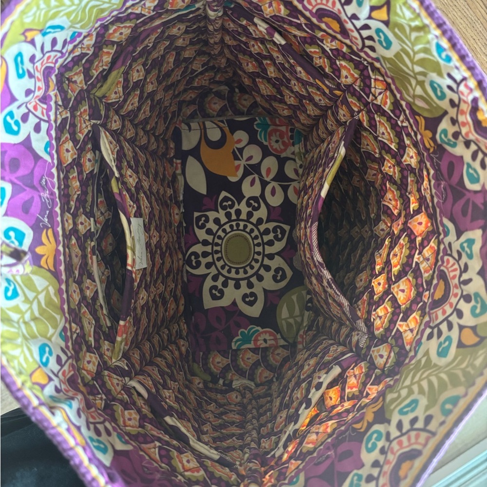 Vera Bradley Purple Paisley Floral Tote Bag - Picture 5 of 6